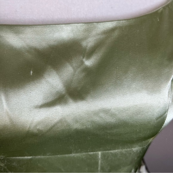 Speechless Juniors Pistachio Side Slit Satin Maxi Dress Size 1/XS - Picture 10 of 16
